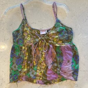 Urban Outfitters Purple and Green Floral Camisole